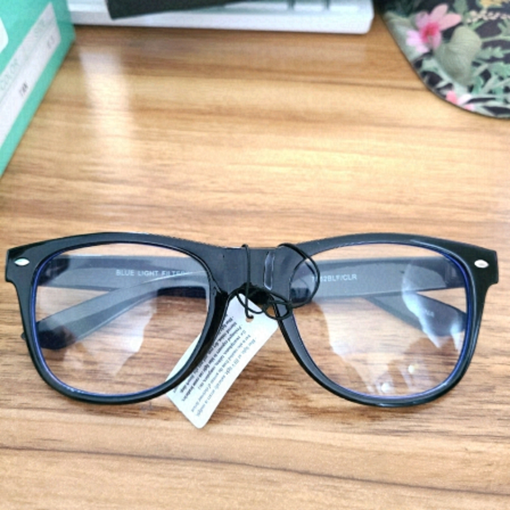 SPEXX Blue Light filtering eyeglasses Black Oversized frame NWT